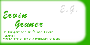 ervin gruner business card